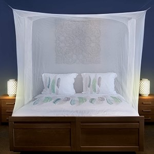 buyagian elegant mosquito netting for bedroom amp living room  heera material mesh for safe sleep  easy to fold and maintain  anti-insect net with fine weave white 4x65ft