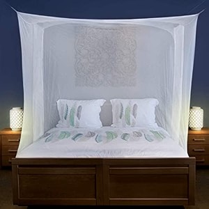 buyagian elegant mosquito netting for bedroom amp living room  heera material mesh for safe sleep  easy to fold and maintain  anti-insect net with fine weave white 7x7ft