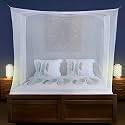 Buyagian Elegant Mosquito Netting for Bedroom &amp; Living Room | Heera Material Mesh for Safe Sleep | Easy to Fold and Maintain | Anti-Insect Net with Fine Weave, White, 7x5FT