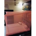 Buyagian Mosquito Net for Beds | Washable Mesh with Premium Weave | Anti-Bug Net for Home Décor and Night Safety | Lightweight &amp; Durable, Peach, 7x5FT