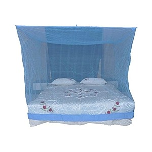 buyagian mosquito net canopy for bedroom  breathable fine net for insect shield  foldable travel-friendly net for bed with special quality mesh for daily use blue 10x65ft