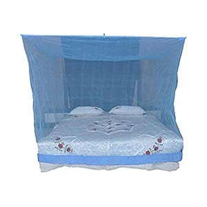 buyagian mosquito net canopy for bedroom  breathable fine net for insect shield  foldable travel-friendly net for bed with special quality mesh for daily use blue 6x65ft