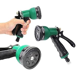 buyerzone 7 in 1 pattern water spray gun high-pressure set for irrigationfloor cleaningpet washplant wateringcar-bike wash portable power sprayer garden hose nozzle pipe connector