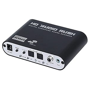 51 channel hd audio rush digital sound decoder converter optical spdif coaxial dolby ac3 dts stereorl to 51ch analog audio black