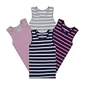 Buyless Fashion Tank Tops for Girls- Sleeveless Cami Tanks Cotton Undershirts for Dance Gymnastics Kids Toddler Size (4 Pack)