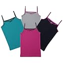 Buyless Fashion Tank Tops for Girls- Sleeveless Cami Tanks Cotton Undershirts for Dance Gymnastics Kids Toddler Size (4 Pack)