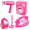 Toys for Kids Girls Boy Piece Battery Operated Household Set-Iron Box, Washing Machine, Vacuum Cleaner, Sewing Machine