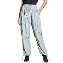 Buynewtrend Women Loose Fit Parachute Trousers 