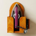 Buyro Wooden Iron Holder Wall Mount with Cable Organizer, Space Saving Stand Ironing Board