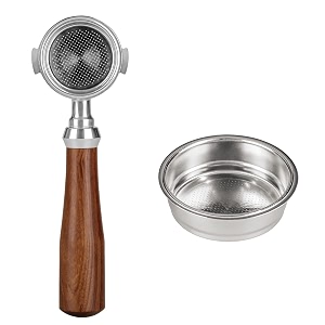 51mm bottomless portafilter coffee bottomless compatible with delonghi espresso machine 311gr-310greco310 rosewood handle filter basket included