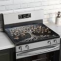 BVBOX Electric Stove Top Cover 28"x20", Glass Cooktop Protector Mat with Hanging Loops, Washable Absorbent Kitchen Dish Drying Mat for Countertop, Coffe Corner, RV
