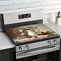 BVBOX Electric Stove Top Cover 28"x20", Glass Cooktop Protector Mat with Hanging Loops, Washable Absorbent Kitchen Dish Drying Mat for Countertop, Coffe Corner, RV