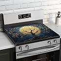 BVBOX Electric Stove Top Cover 28"x20", Glass Cooktop Protector Mat with Hanging Loops, Washable Absorbent Kitchen Dish Drying Mat for Countertop, Coffe Corner, RV