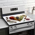BVBOX Electric Stove Top Cover 28"x20", Glass Cooktop Protector Mat with Hanging Loops, Washable Absorbent Kitchen Dish Drying Mat for Countertop, Coffe Corner, RV