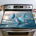 BVBOX Stove Top Cover for Electric Stove, 28" x 20" Glass Cooktop Protector Mat with Hanging Loops, Anti-Scratch Non-Slip Dish Drying Mat, Washable Countertop Pad