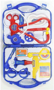 bvm group doctor plastic playset kit with foldable suitcase compact medical accessories toy set pretend play kit for kidsindoor game random selection