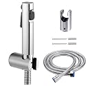 ABS Health Faucet with SS-304 Grade 1.5 Meter Flexible and Spring Heavy Metal Hose Pipe and Wall Hook, Also Use for Shower Head, Jet Spray for Toilet (Chrome Finish)