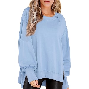 BWQ Womens Oversized Sweatshirt Crewneck Long Sleeve