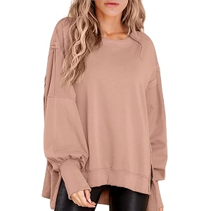 BWQ Womens Oversized Sweatshirt Crewneck Long Sleeve