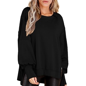 BWQ Womens Oversized Sweatshirt Crewneck Long Sleeve