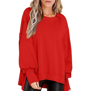 BWQ Womens Oversized Sweatshirt Crewneck Long Sleeve
