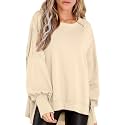 BWQ Womens Oversized Sweatshirt Crewneck Long Sleeve