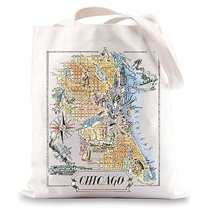 bwwktop chicago travel tote bag chicago souvenirs gifts chicago reusable grocery bags chicago city trip gifts
