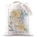 BWWKTOP Chicago Travel Tote Bag Chicago Souvenirs Gifts Chicago Reusable Grocery Bags Chicago City Trip Gifts