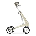 byACRE Carbon Ultralight Rollator Walker with Organizer Bag, Wide Track, Oyster White