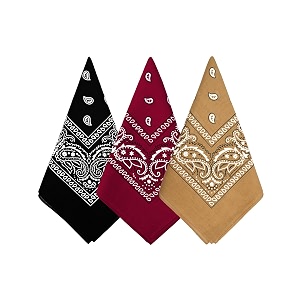 bycc bynn 3 pack 100 cotton paisley pattern bandanas face mask square scarf headwear