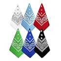Bycc Bynn 3 Pack 100% Cotton Paisley Pattern Bandanas Face Mask Square Scarf Headwear