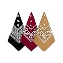Bycc Bynn 3 Pack 100% Cotton Paisley Pattern Bandanas Face Mask Square Scarf Headwear