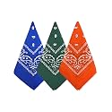 Bycc Bynn 3 Pack 100% Cotton Paisley Pattern Bandanas Face Mask Square Scarf Headwear