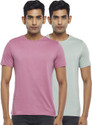 Byford by Pantaloons Pack of 2 Men Solid Crew Neck Pure Cotton Multicolor T-Shirt
