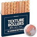 Byllstore Clay Texture Rollers | 10-Pack | 5 in x 0.65 in | Premium Wooden Pottery Tools | Set A