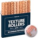 Byllstore Clay Texture Rollers | 10-Pack | 5 in x 0.65 in | Premium Wooden Pottery Tools | Set B