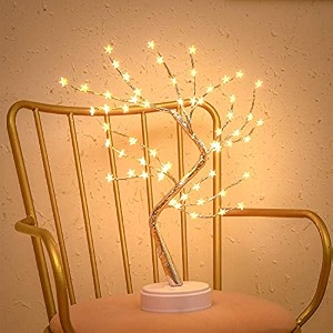 byncceh 60 led star tree lights diy artificial bonsai tree lightsusbbattery-powered touch switchwarm fairy lights tree lamp for christmas party home decoration warm white light