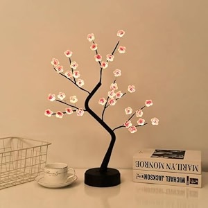 byncceh35led bonsai cherry blossom tree lightdiy artificial bonsai tree lights usbbattery-powered touch switch fairy lights tree lamp for christmas party home decoration pink