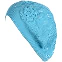 BYOS Chic Parisian Style Soft Lightweight Crochet Cutout Knit Beret Beanie Hat