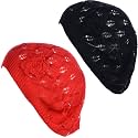 BYOS Chic Parisian Style Soft Lightweight Crochet Cutout Knit Beret Beanie Hat