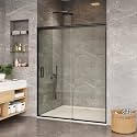 Bypass Sliding Shower Door, 56-60" Adjustable Width x 72" Height, Double 6mm Tempered Glass with Easy-Clean Finish, Space-Saving Aluminum Alloy Frame, Matte Black Shower Enclosure for Bathroom Remodel