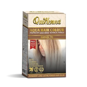 bypurenaturals quikhenna aqua powder hair colour 7g blonde 110gm  ppd amp ammonia free beard colour for men  natural hair colour for women amp men