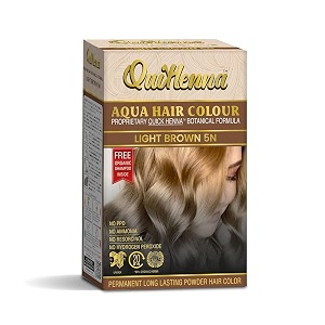 bypurenaturals quikhenna aqua powder hair colour 5n light brown 110gm  ppd amp ammonia free beard colour for men  natural hair colour for women amp men