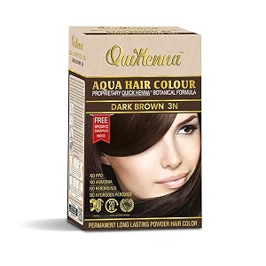 bypurenaturals quikhenna aqua powder hair colour 3n dark brown 110gm  ppd amp ammonia free beard colour for men  natural hair colour for women amp men