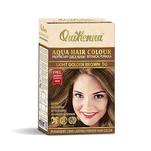 bypurenaturals quikhenna aqua powder hair colour 5g light golden brown 110gm  ppd amp ammonia free beard colour for men  natural hair colour for women amp men