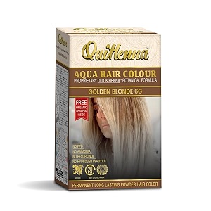 bypurenaturals quikhenna aqua powder hair colour 6g golden blonde 110gm  ppd amp ammonia free beard colour for men  natural hair colour for women amp men