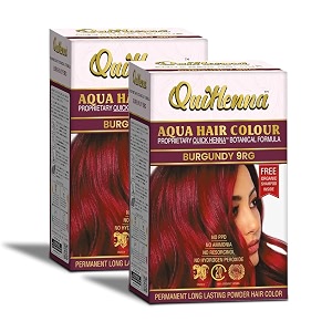 bypurenaturals quikhenna aqua powder hair colour 9rg burgundy 110gm- pack of 2  ppd amp ammonia free beard colour for men  natural hair colour for women amp men
