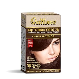 bypurenaturals quikhenna aqua powder hair colour 3g coffee brown 110gm  ppd amp ammonia free beard colour for men  natural hair colour for women amp men