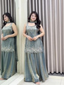 BYRI Embroidered Kurta Sharara Dupatta Set
