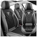 bZ Seat Covers Custom Fit for Toyota bZ 2026, Waterproof Nappa Leather Car Seat Covers, Comfortable and Anti-Slip Front Seat Covers(2 Seats/Gray Black)